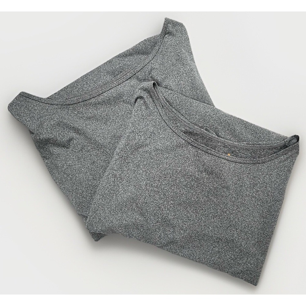 2 Lucy Tech Women XL Top Gray Stretch Long Sleeve Slim Fit LOT Activewear EUC